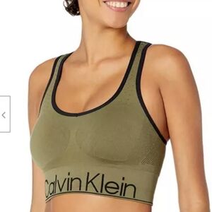 NWT WomensCalvin Klein Olive Sports Bra